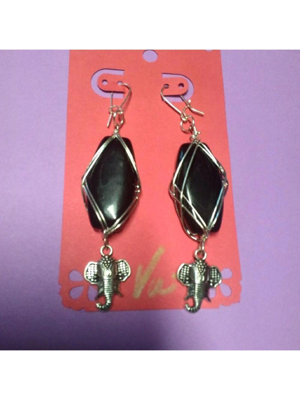 Zoo ELEPHANT Earrings stone